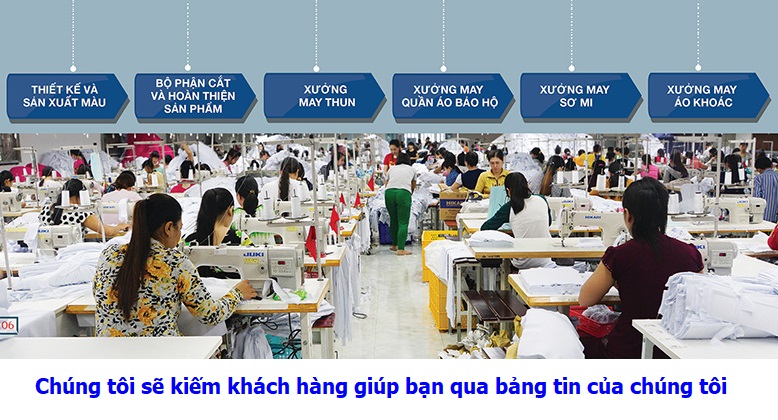 Dệt may Viêt Nam – May gia công, cắt gia công, ủi gia công, chợ vải, nguyên liệu may mặc, máy móc ngành may